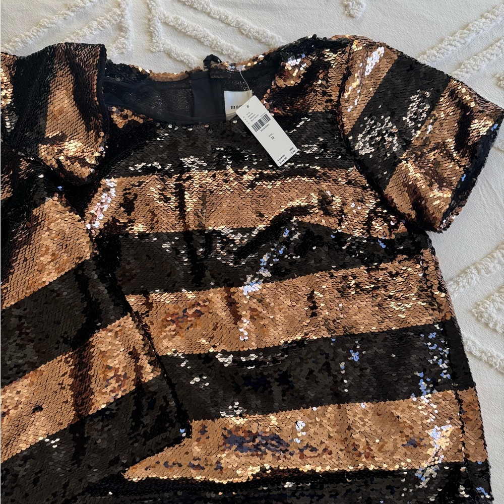 Maeve short sleeved sequin top